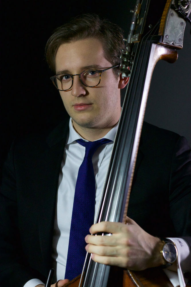 Jonathan Luik with a bass